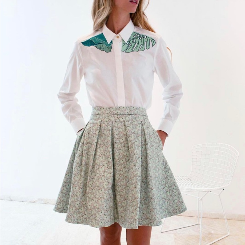 MPJ My Pair Of Jeans Butterfly Pleated High Waisted Skirt (XS)